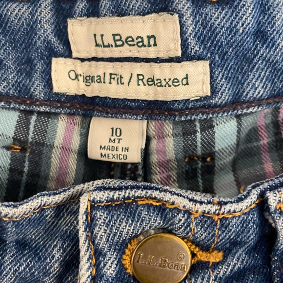 L.L. Bean Vintage blue Jeans Flannel High Waisted 10 - Picture 4 of 4